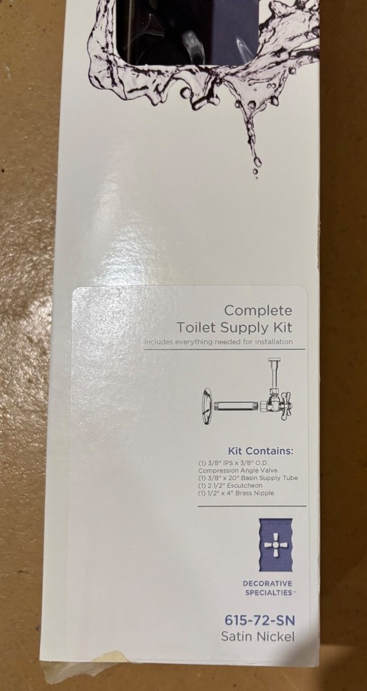 Jaclo Complete Toilet Supply Kit. Polished Nickel. 615-72-SN