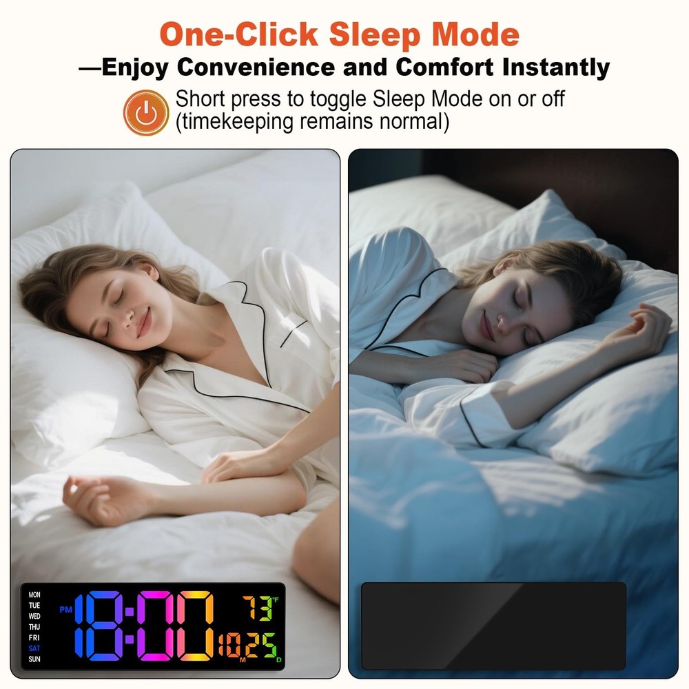 16 Inch Large Digital Wall Clock, Large LED Display Digital Wall Clock with T...