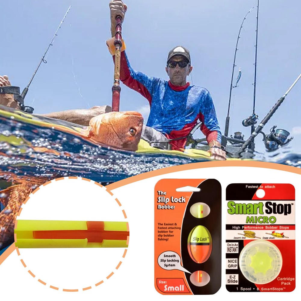 Smart Slip Lock Bobber and Smart Stop Micro Bobber Stop Combo Pack Includes Tool