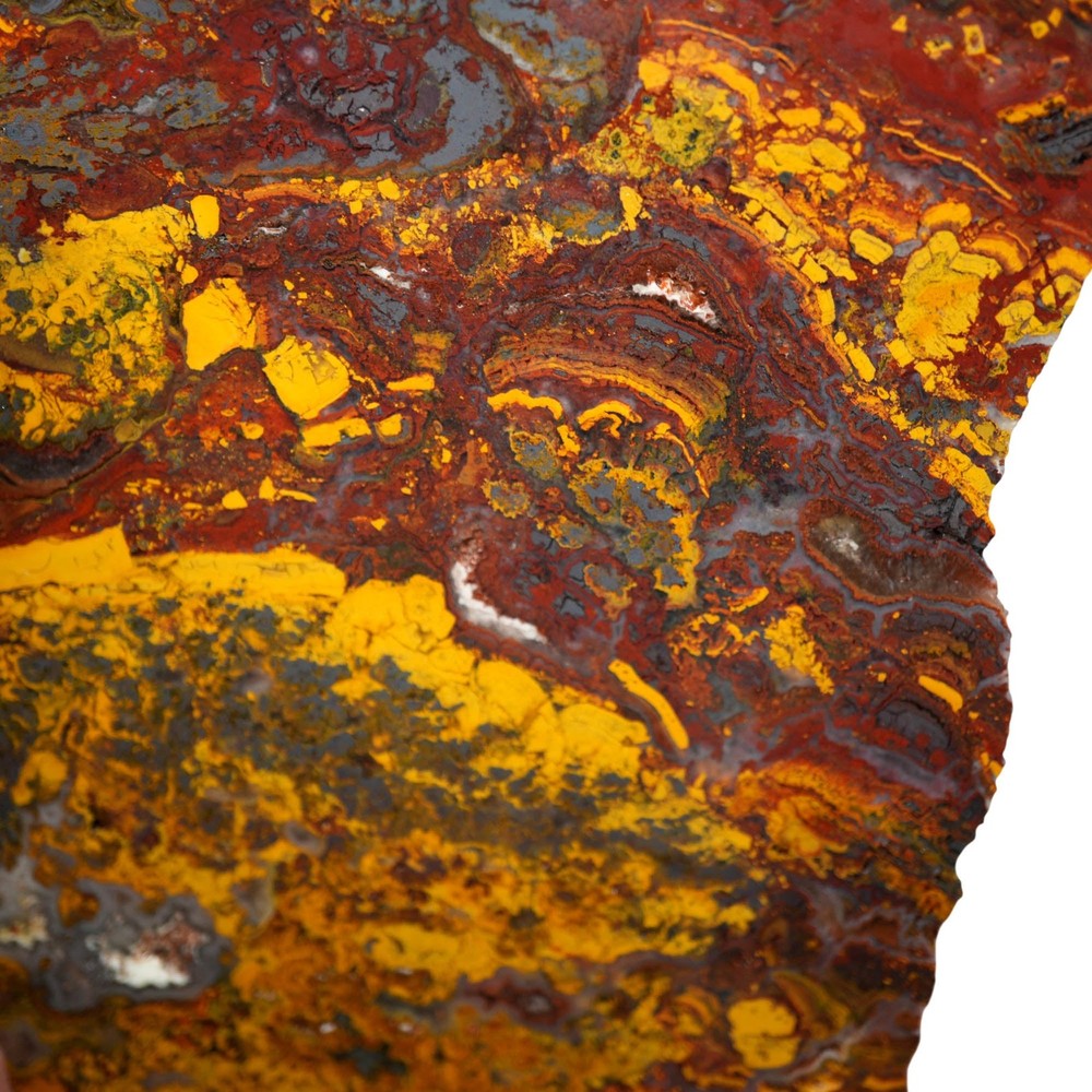 Apple Valley Jasper Slab - Hematite Flowers Broken Pattern