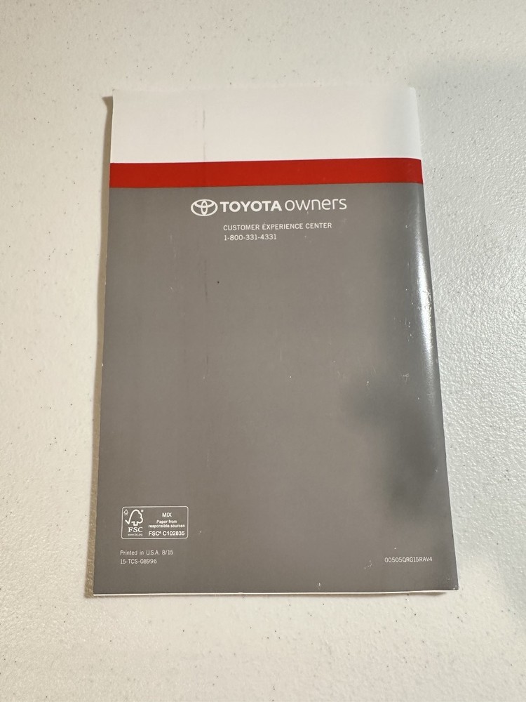 2015 RAV4 Quick Reference Guide Toyota