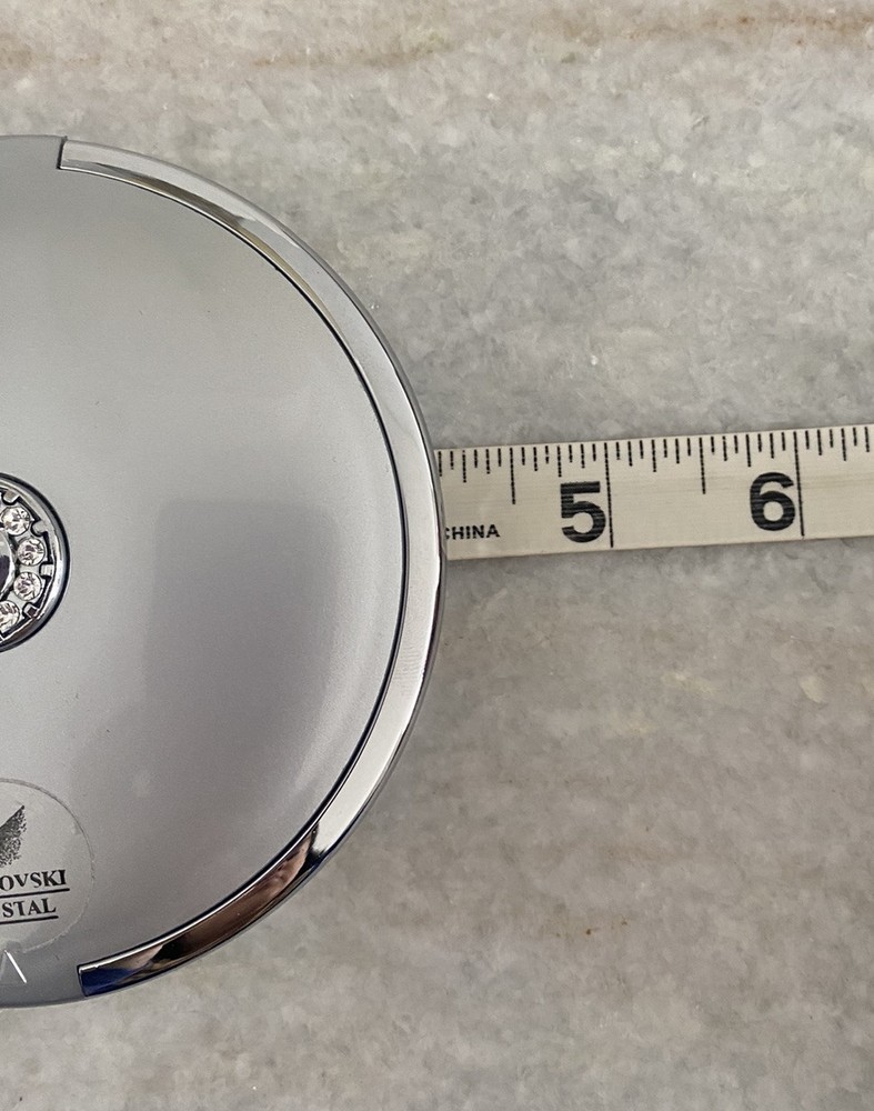 Swarovski Crystal Light Up Compact Mirror Magnification Double Sided
