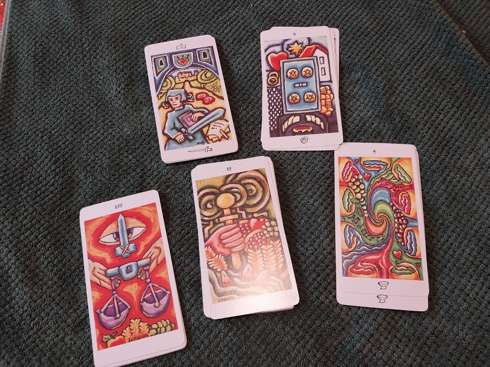 LANGUSTL TAROT DECK 2008 WITH CARD SIGNED BY AUTHOR