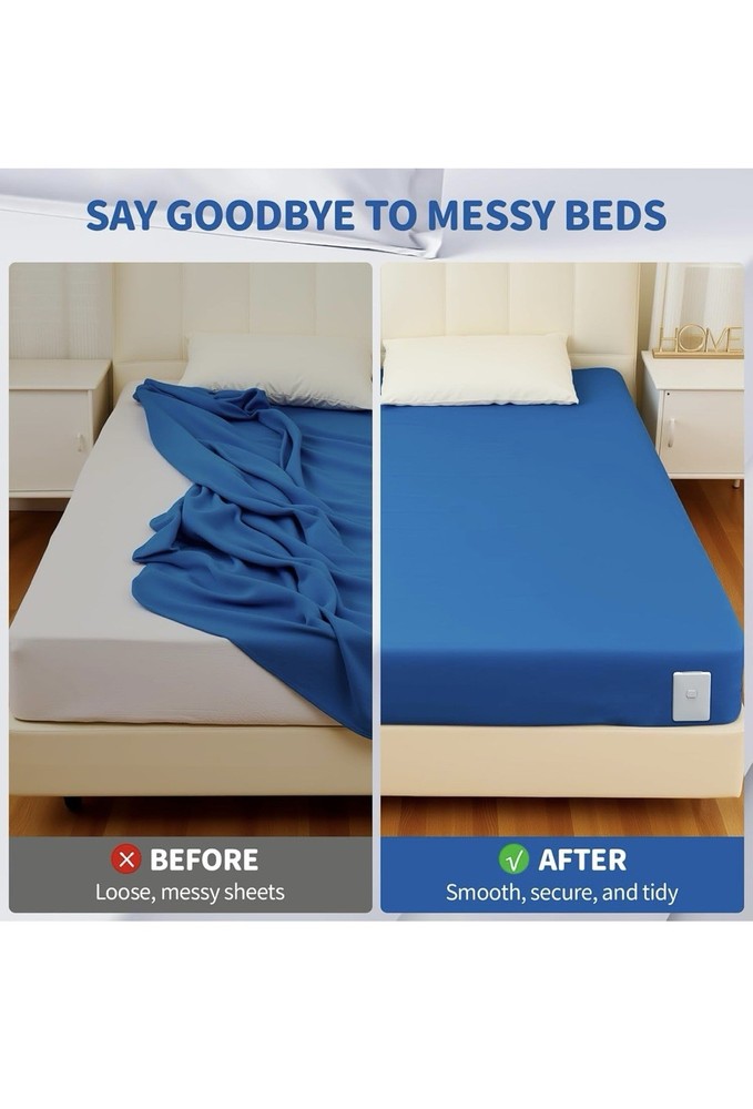 Bed Sheet Straps, Upgraded Sheet Holder Keep Sheets Firm & Tight, Open Corner