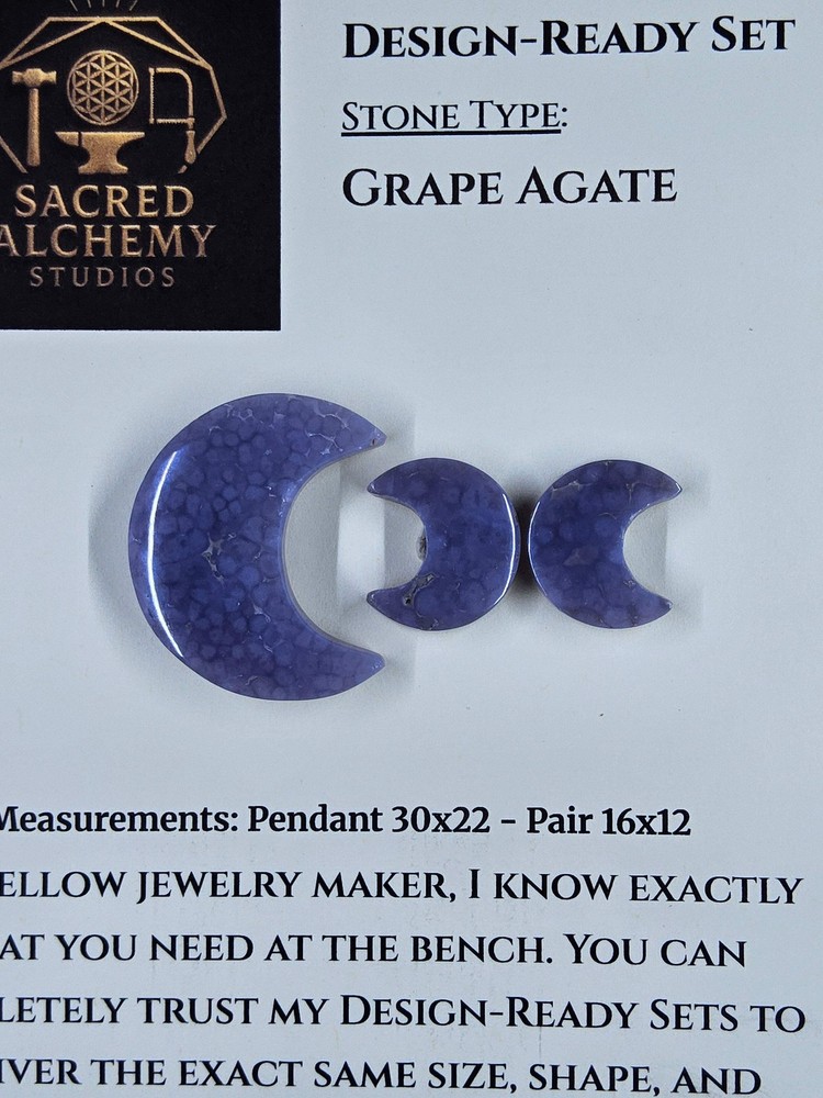Crescent Moon - Grape Agate - Design-Ready Set