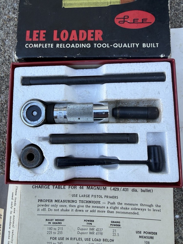 Lee Loader .44 Magnum Complete Reloading Tool Set w/ Instructions .429/.431