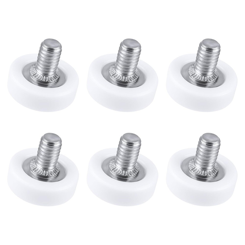 6Pcs Drawer Rollers, 19mm White Plastic Wheels Replacement