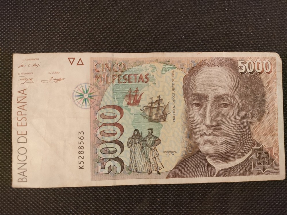 5000 Pesetas Spanish Banknote. 1992