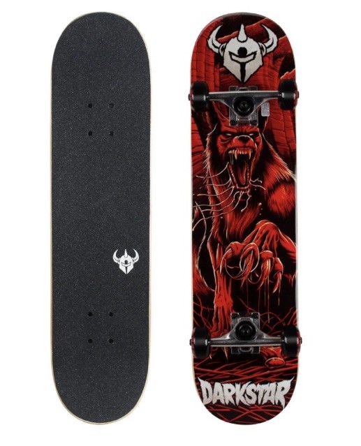 Darkstar Animal Complete Pro Skateboard 31” Wolf 🐺 🛹 Red