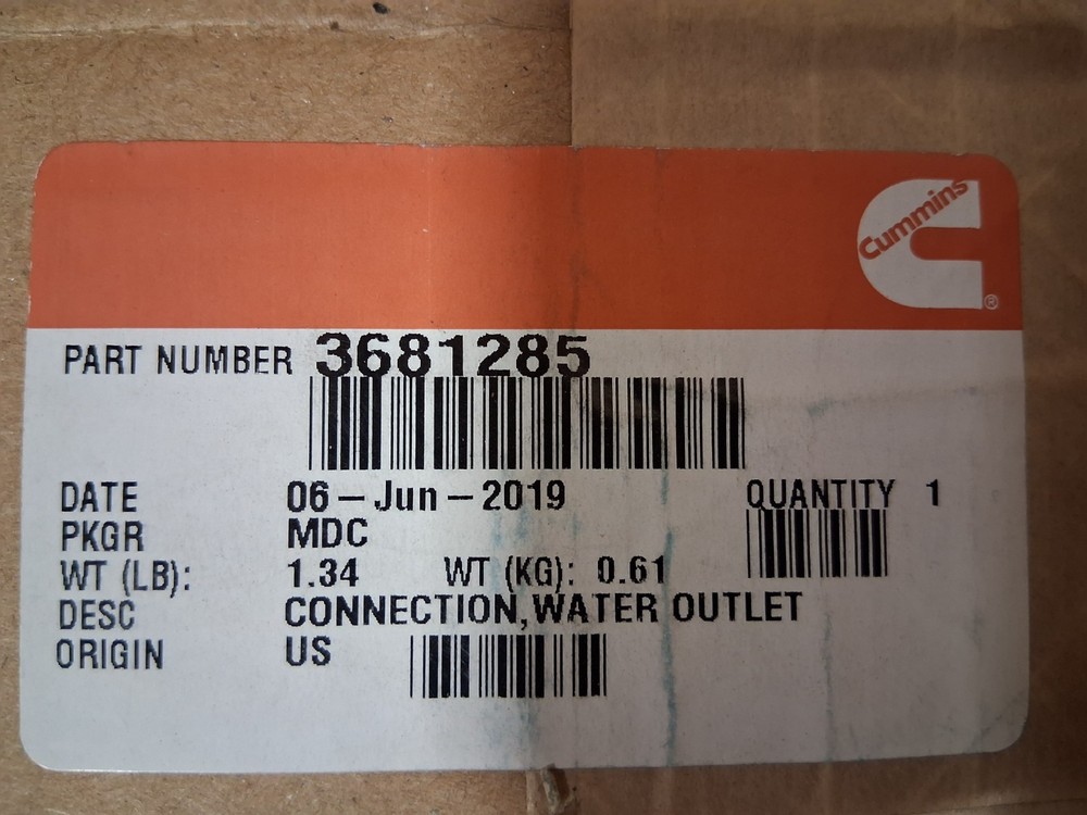 CUMMINS WATER OUTLET CONNECTION 3681285