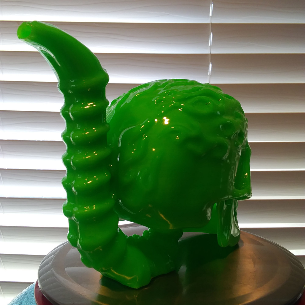 Flaming Skull Bong Bubbler black light reactive