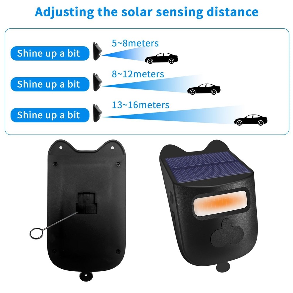 Solar-Powered Driveway Alert System - Wireless Motion Sensor Doorbell with We...