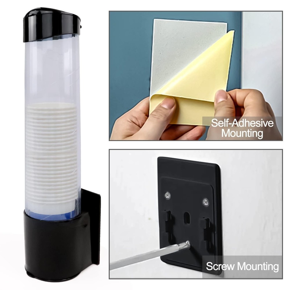Cup Dispenser, Water Cooler Pull Type Cup Holder Fits 5oz - 7oz Cone or Flat ...