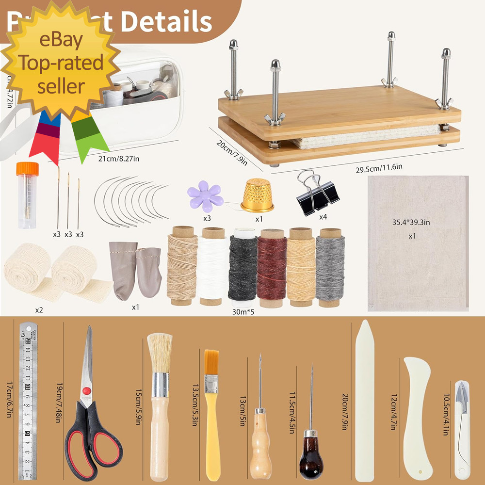 50 Pcs Book Binding Kits Beginners Complete DIY Kit with Tools & Instructions