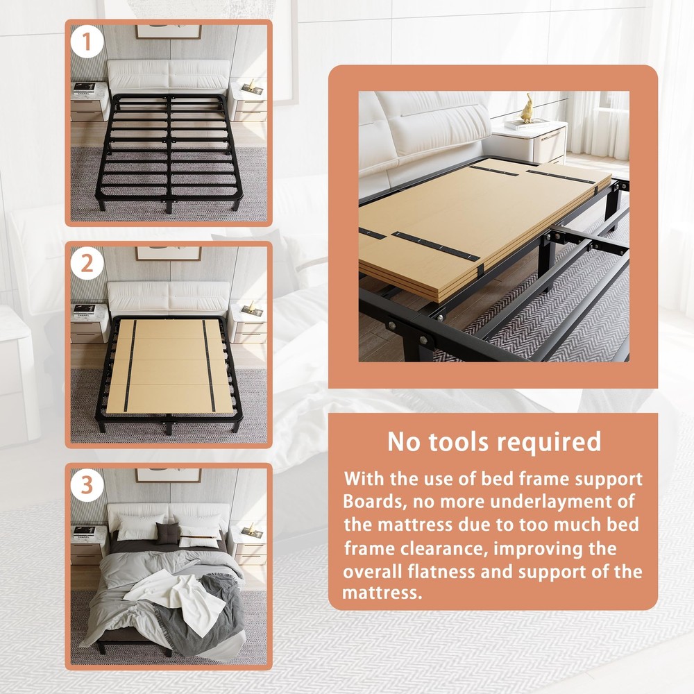 Imperius Foldable Box Spring Bunkie Board Bed Support Slats for Full Size Bed