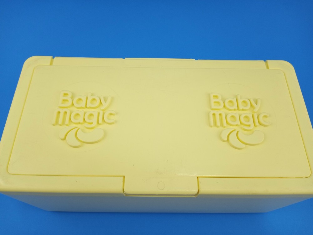 Baby Magic Yellow Wipe Box Vintage
