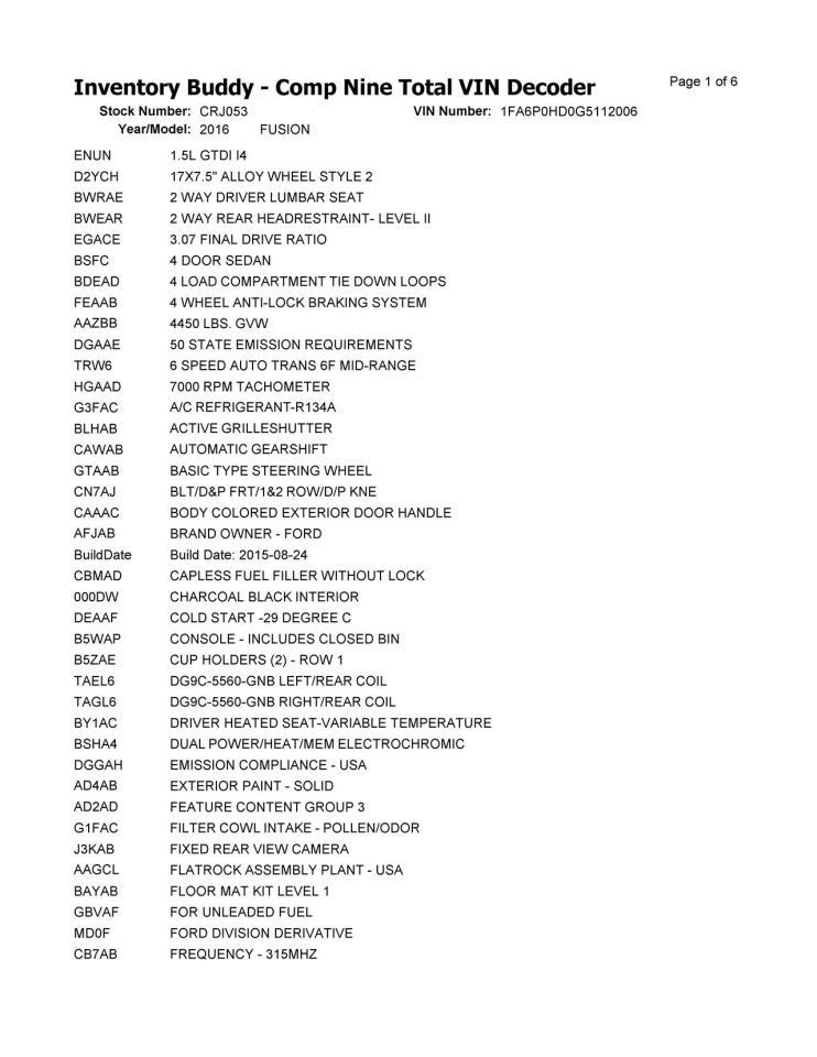 FUSION 2016 Air Shutter 12101948
