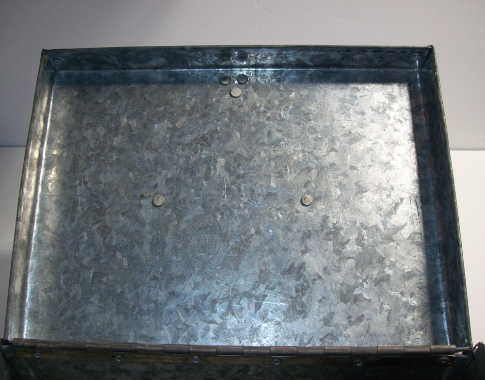Vintage Handmade GALVANIZED Metal Tool Box Toolbox Box, x