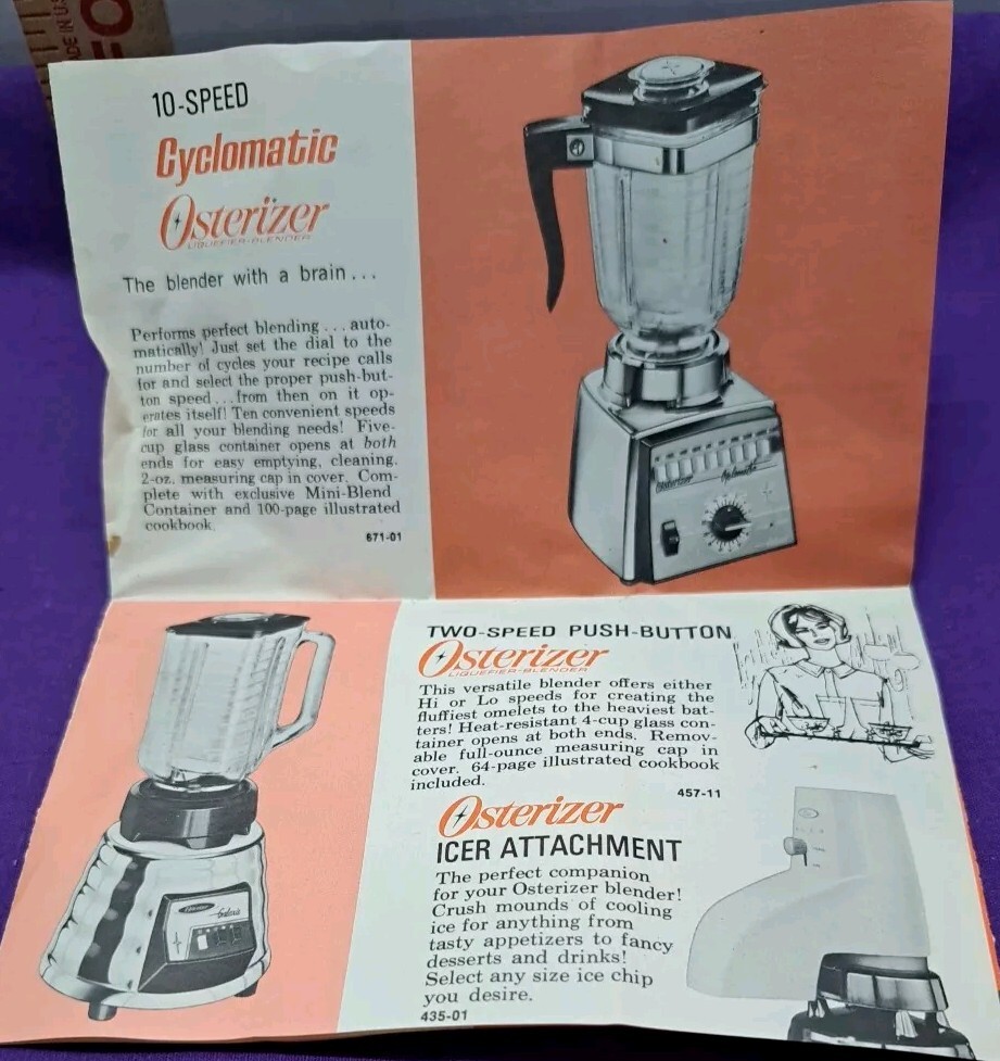 Vtg Osterizer Icer Attachment In Box Catolog #435-01 White Instructions Untested