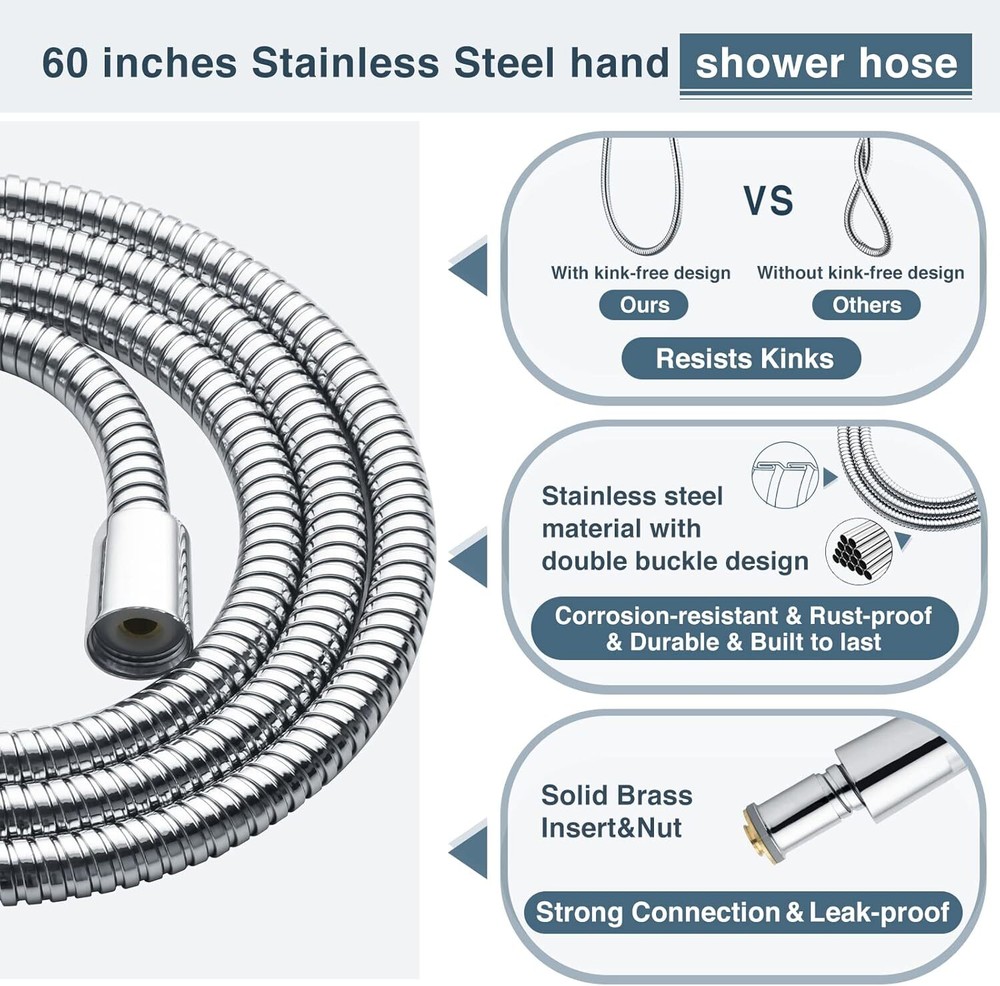 Dual Shower Head Combo Set, Handheld Showerhead Rainfall Shower Head Combo