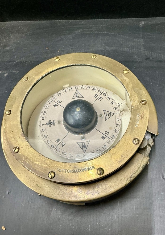 Brass Pattern.01151A Compass For A Vintage Airplane Working Condition
