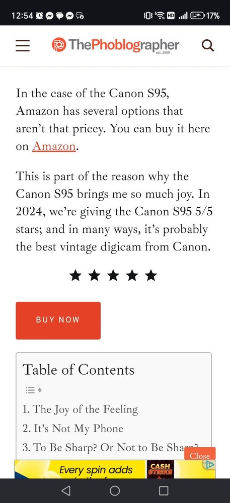 Legendary Canon s95 powershot