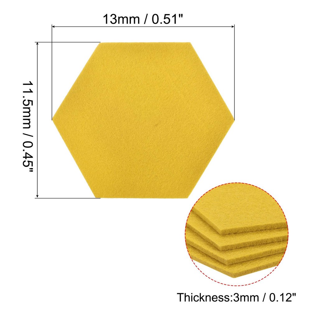 Felt Coasters 4pcs Hexagonal Yellow Tampons