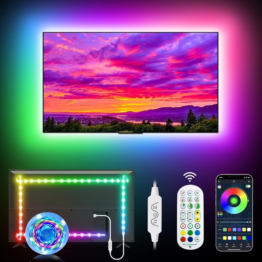 Dynamic 9.84ft LED Backlight for TVs - App Controlled Color Changing Experience