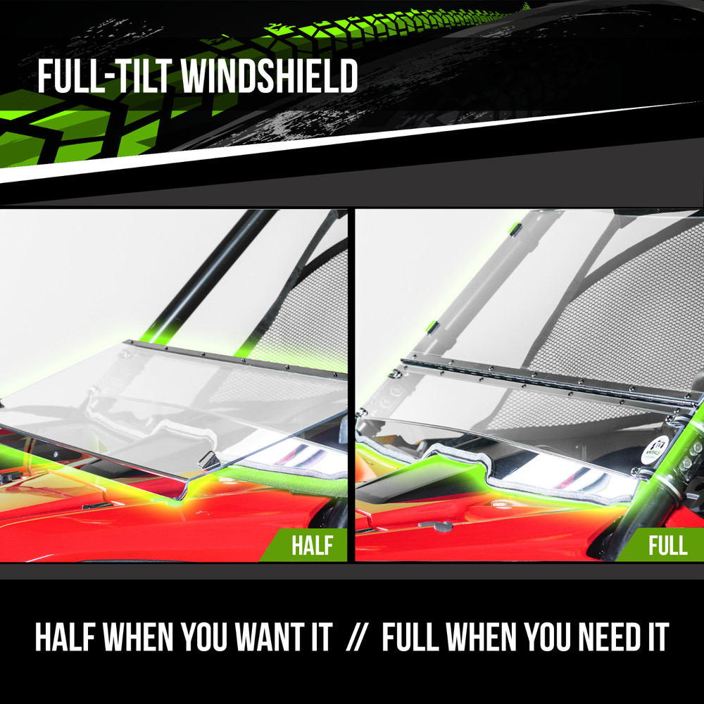 TERRARIDER HONDA TALON TILTING UTV WINDSHIELD - STD. 3/16"