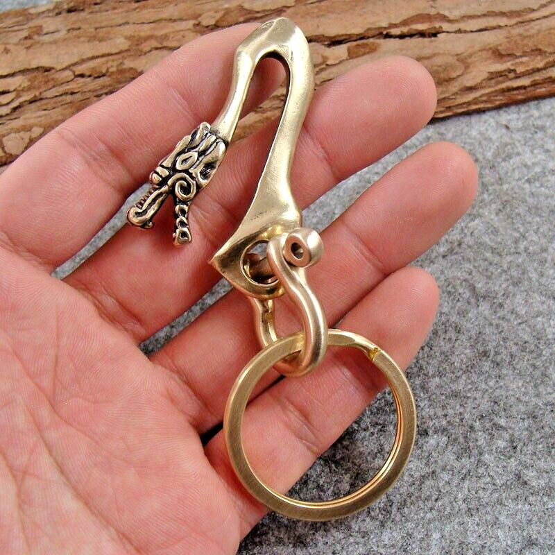 Solid Brass Keychains Keyrings Quick Release Belt Clip Key Chain Key Holder