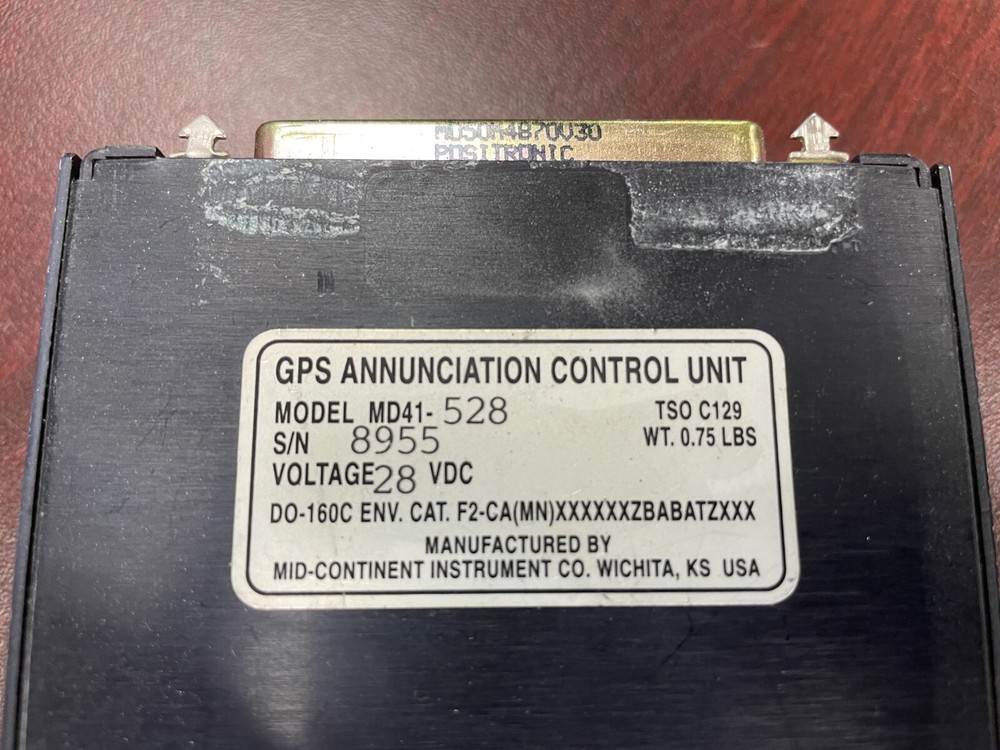 Mid-Continent MD 41-528 GPS Annunciation Control Unit
