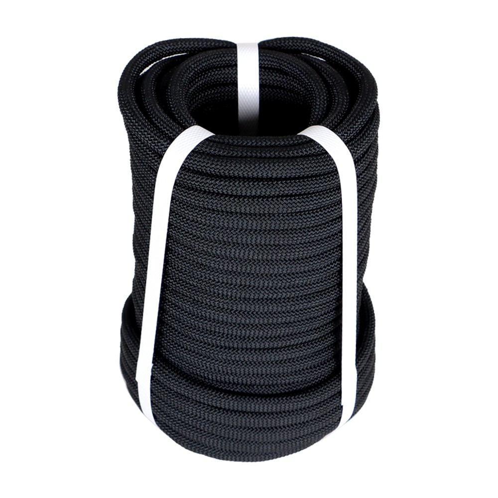 3/8" × 100' Black Polyest Rope High Strong Pulling Braided Rope 3520Lbs
