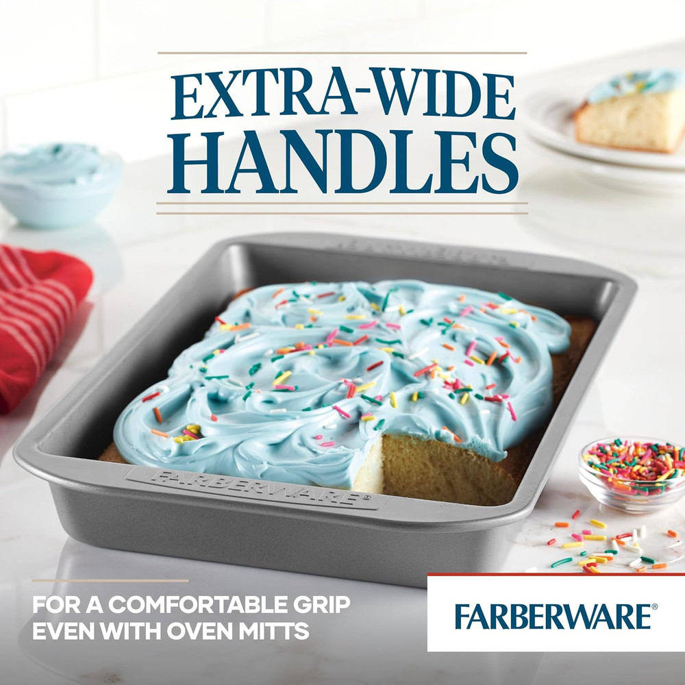 Farberware 9x13 Inch Nonstick Baking Pan - Gray Rectangular Cake Pan