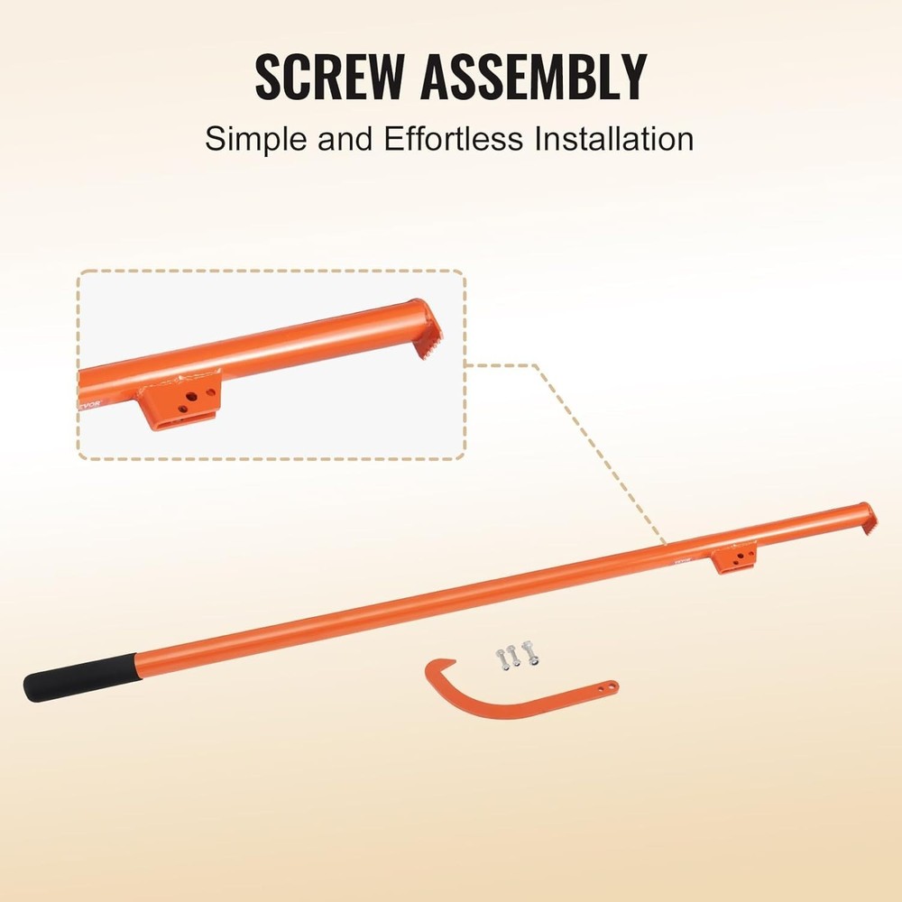 Adjustable 59'' Cant Hook Logging Tool - Durable Steel Design for Lifting Logs