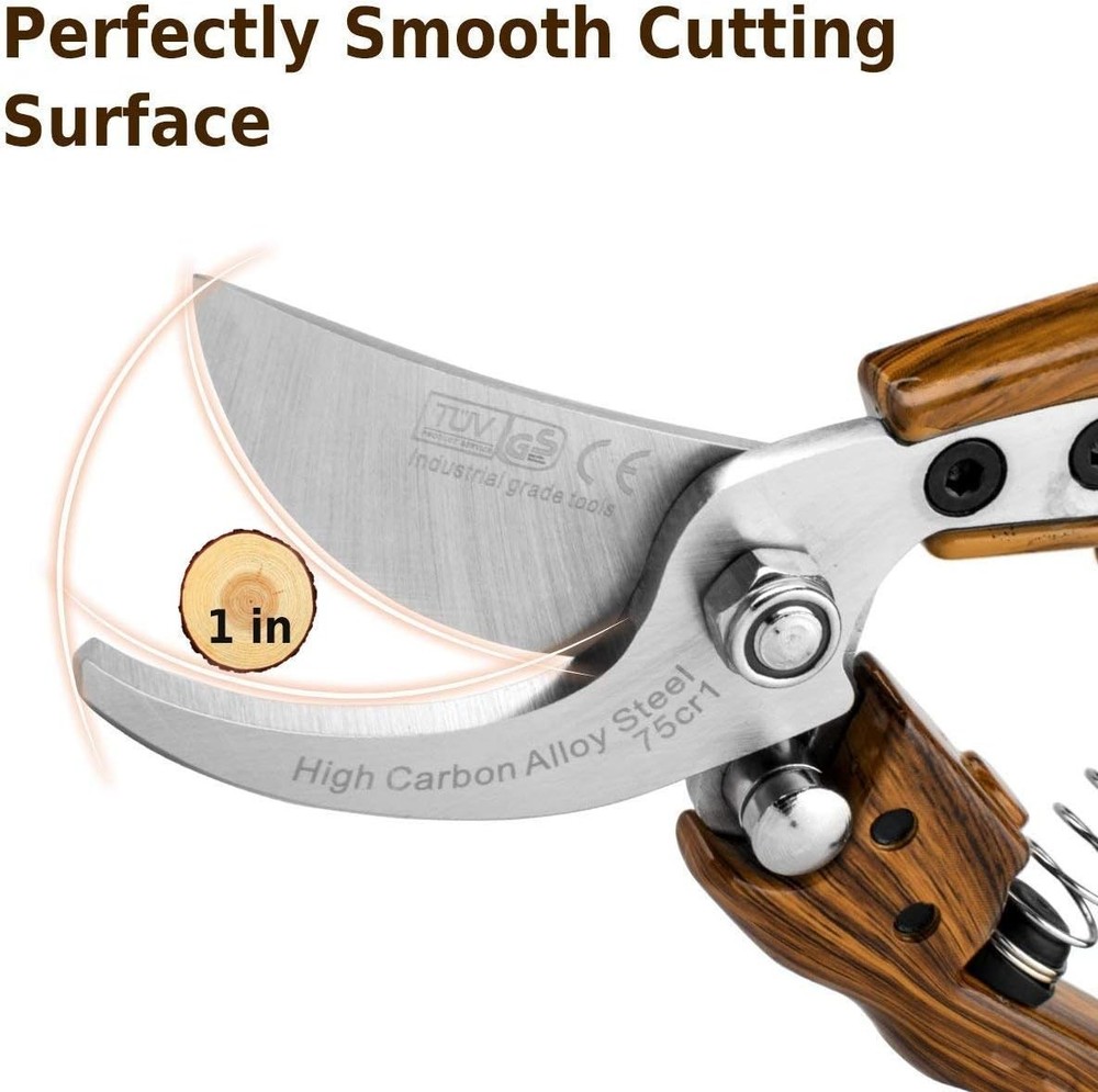Professional Sharp Pruners - Lightweight Aluminum Handle & Rust Resistant Blades