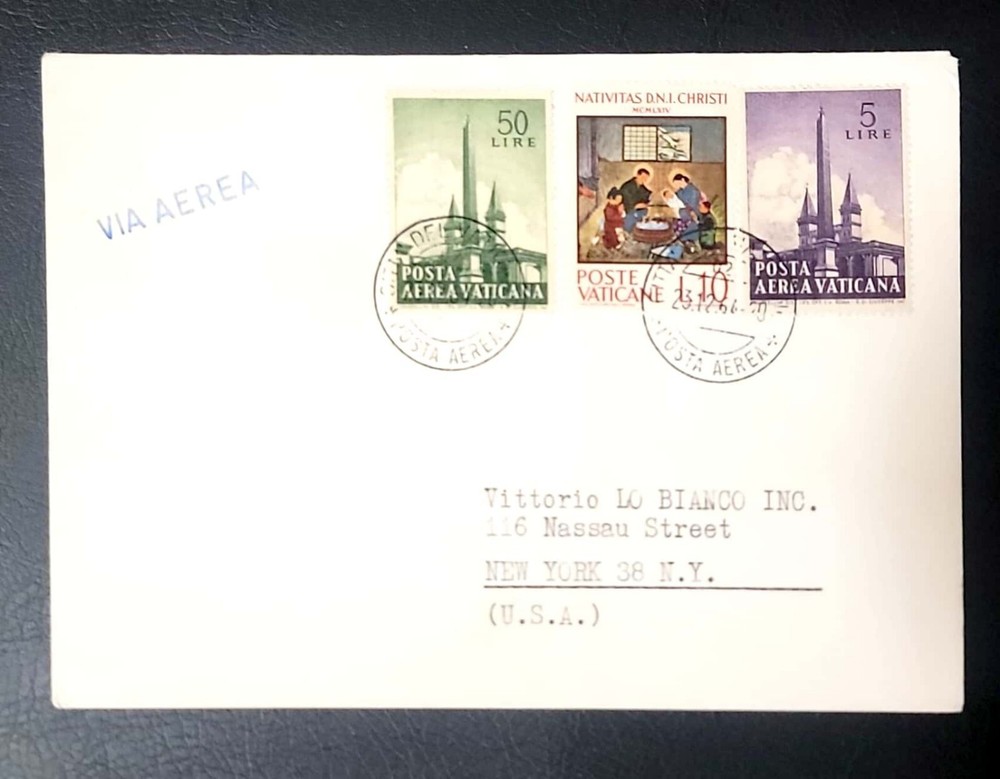 2 Vatican Cover To Usa 1962