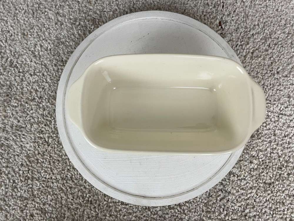 Pfaltzgraff 8"x4" Rectangular Filigree Mini Loaf Pan w/ Handle Off White