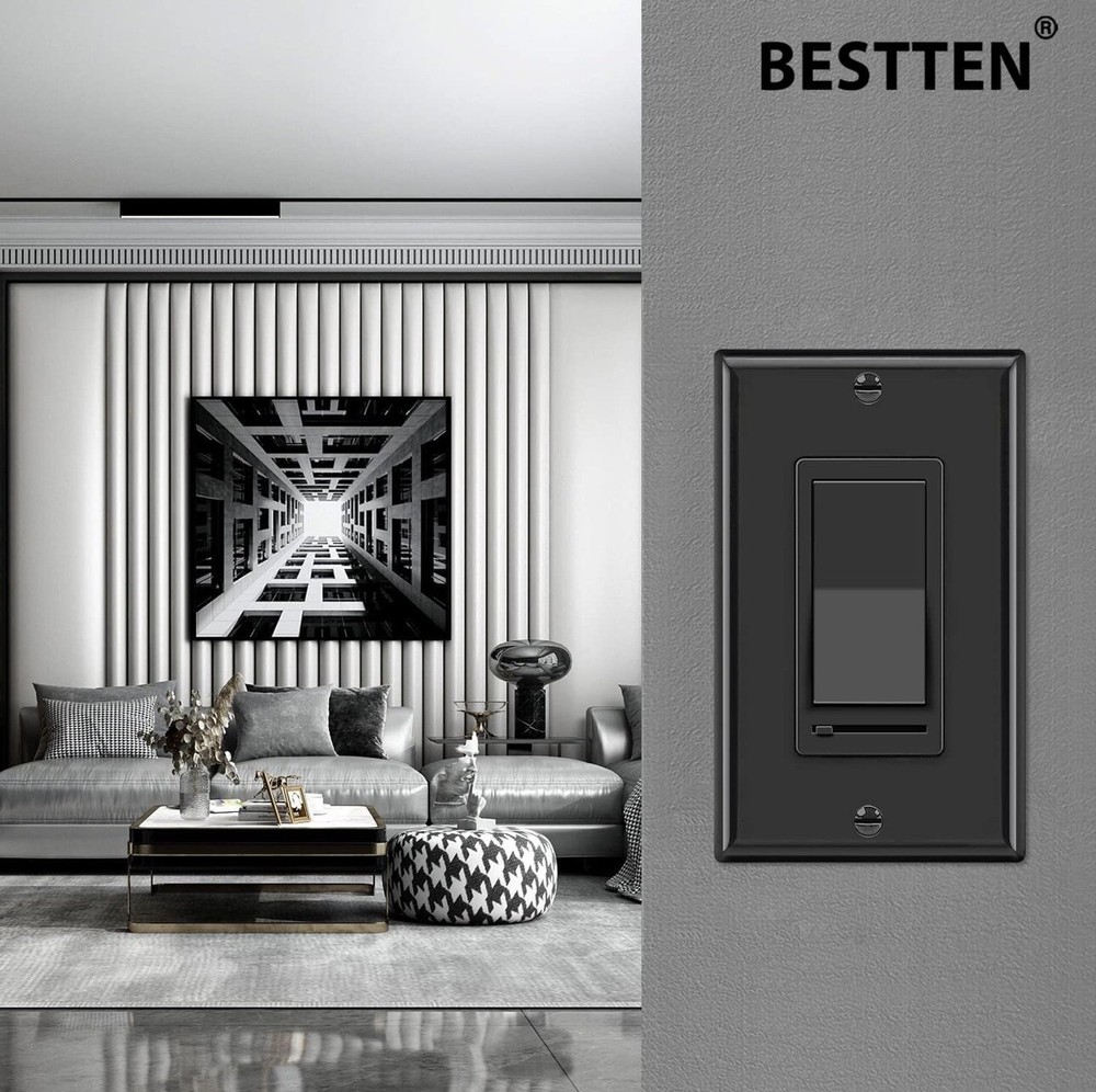 [10 Pack] BESTTEN Dimmer Wall Light Switch, Compatible with Dimmable LED, CFL...