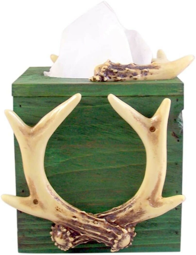 Rustic Antler Tissue Paper Box Cover 6 1/4 Inch