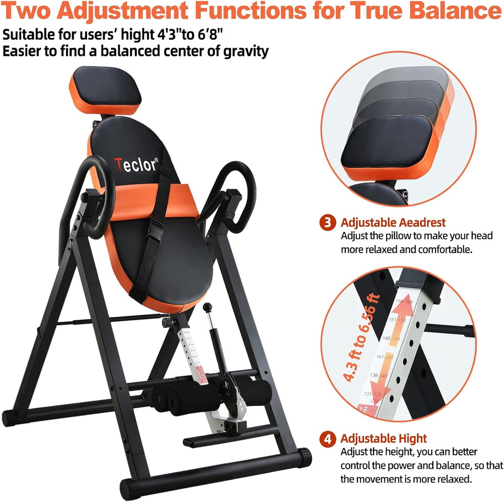Inversion Table for Back Pain Relief, 350 Lbs Capacity Strength Training Inversi