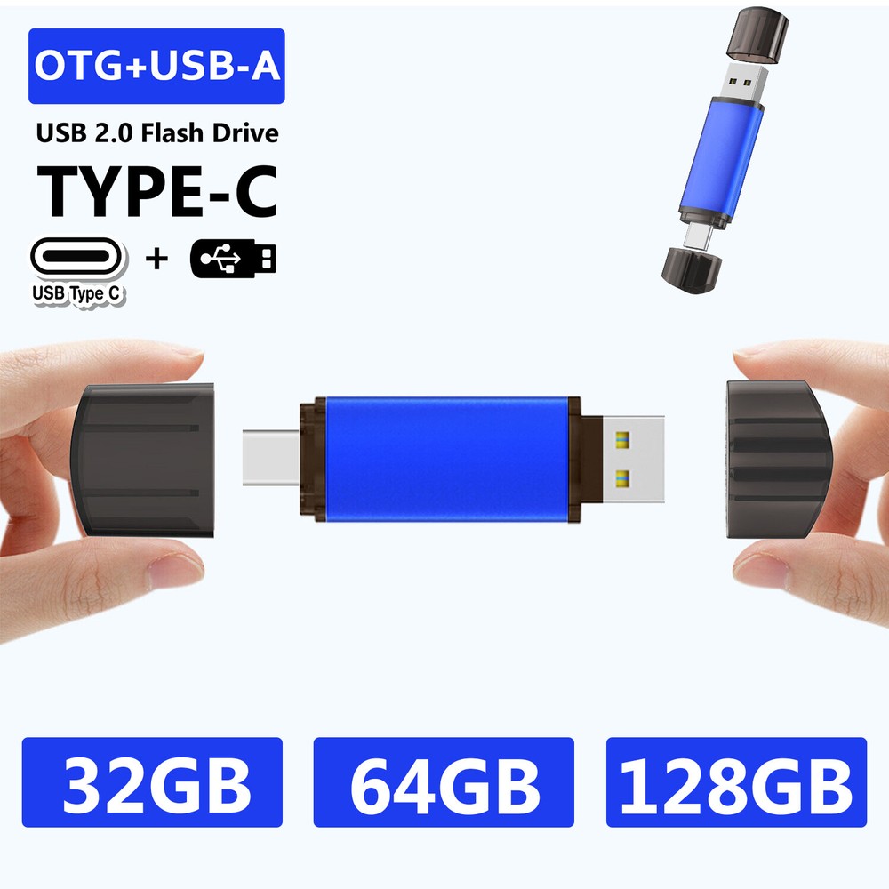 USB 2.0 32/64/128GB Type-C/ A Dual Flash Drive Memory Stick For Android Phone PC