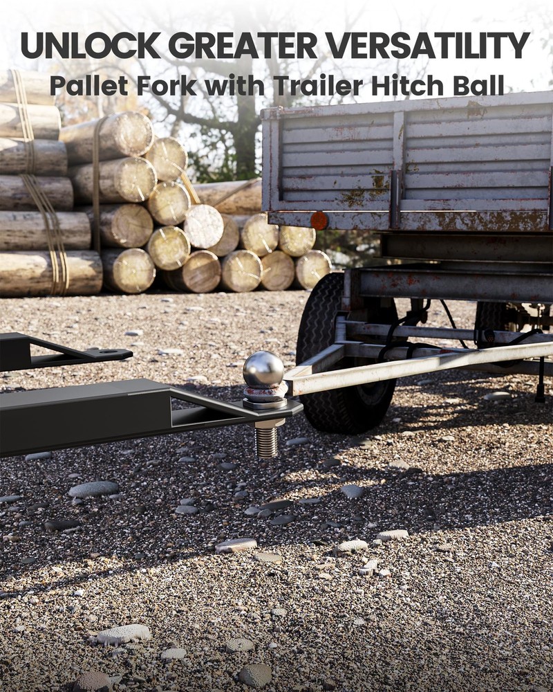 Pallet Fork 46" Skid Steer Fork Skid Steer Attachment Quick Attach Mount 2600LBS