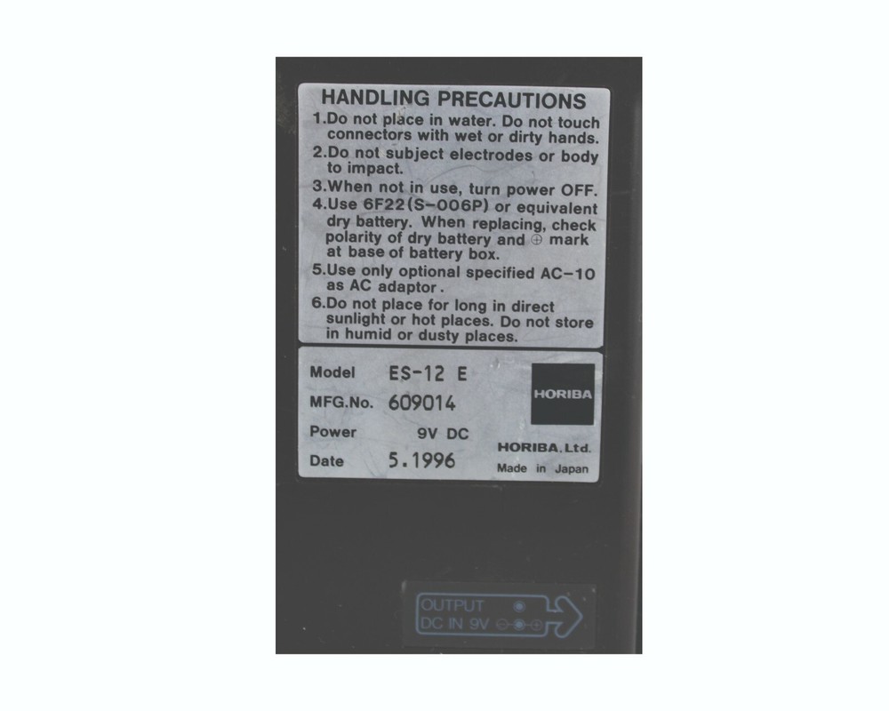 HORIBA CONDUCTIVITY METER MODEL ES-12, 9V DC