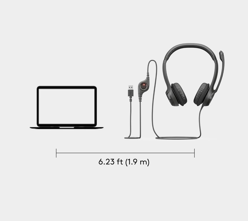 Logitech - H390 - USB Headset with Noise Cancelling Microphone - Black