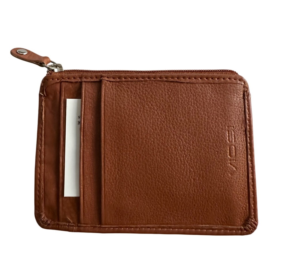 Tan, Pocket Wallet RFID Blocking Thin Leather Card Case with Gift Box