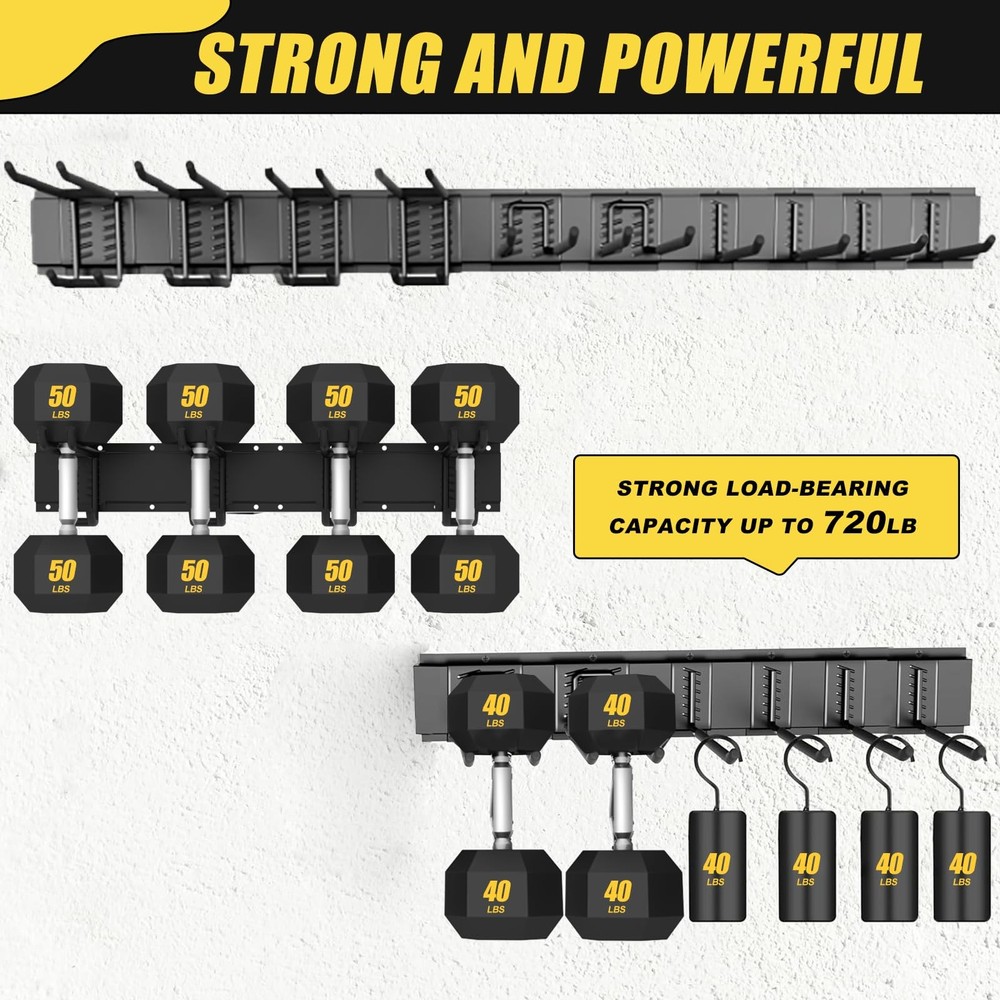 SAMRELAX 64'' Garage Tool Organizer Wall Mount, 18 PCS Adjustable Black