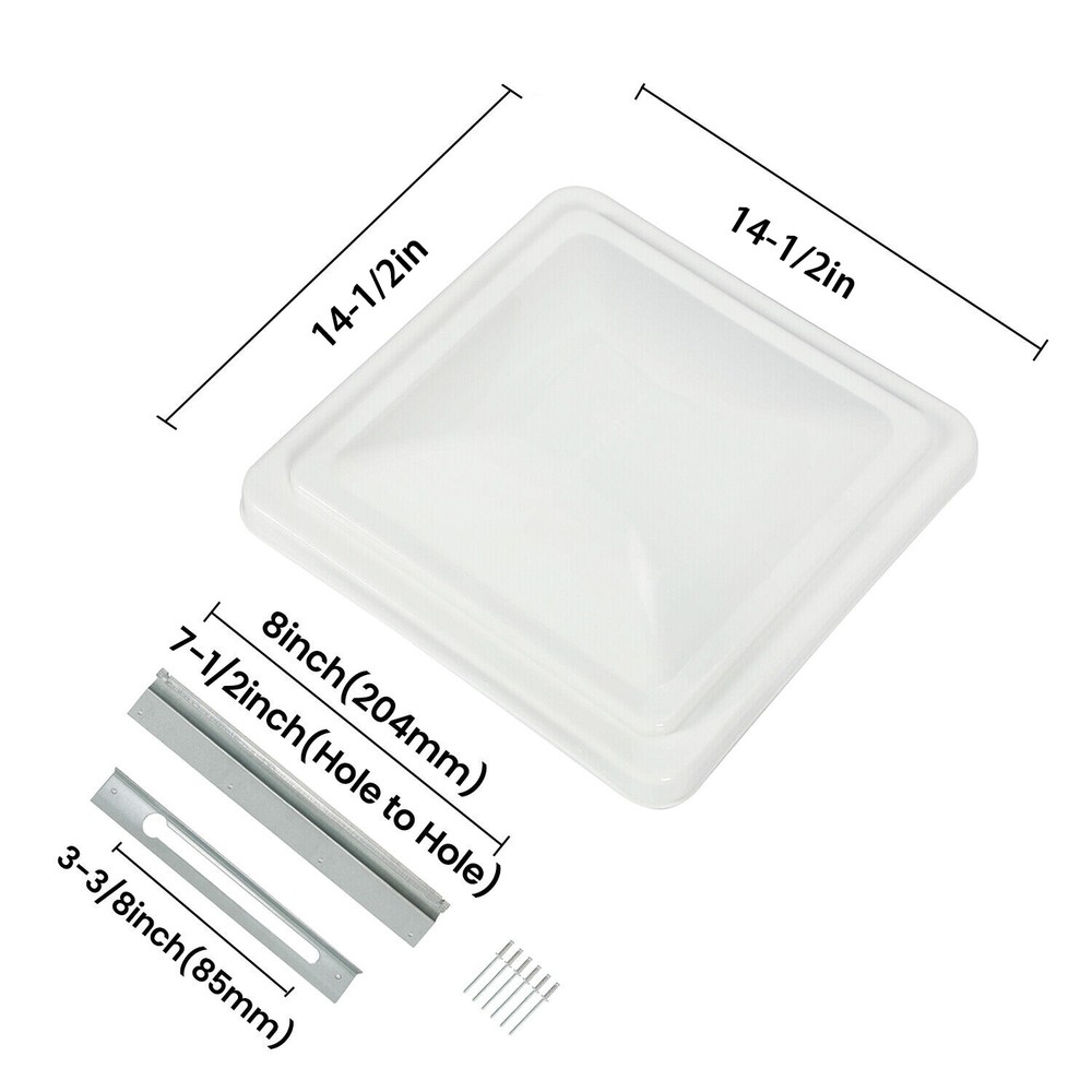 2 Pack RV Vent Covers Camper Roof Replacement Trailer Ventline White 14" x 14"