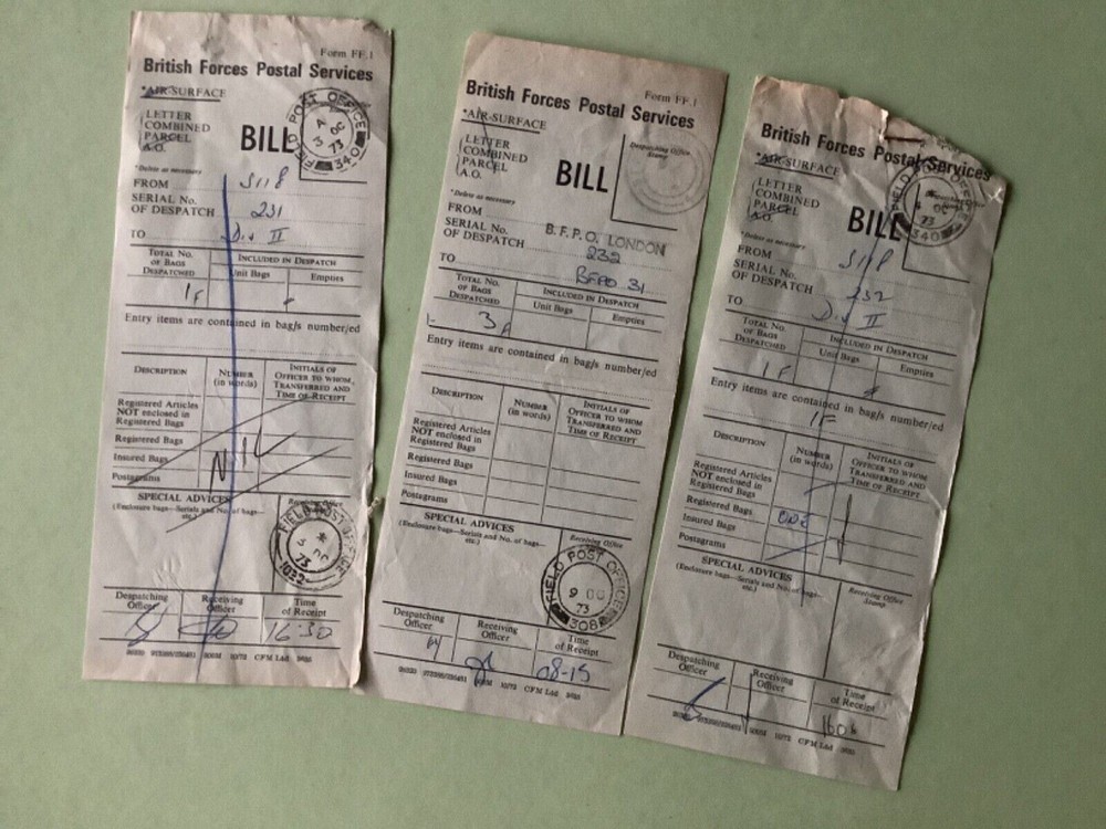 British Forces Postal service Bill 3 items  Ref A1694