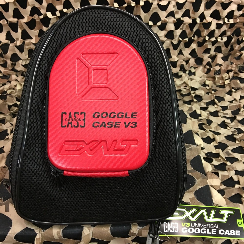 NEW Exalt V3 Universal Carbon Goggle Case - Red/Grey