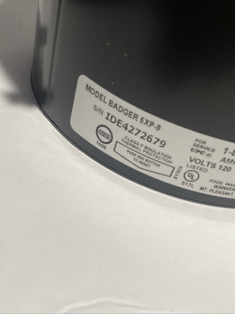 InSinkErator Garbage Disposal, Badger 5XP, 3/4 HP Continuous Feed